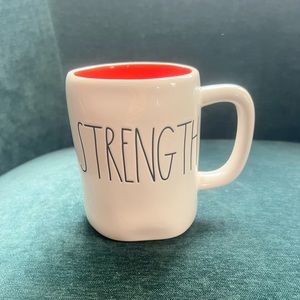 Rae Dunn Strength Red Interior Coffee Mug